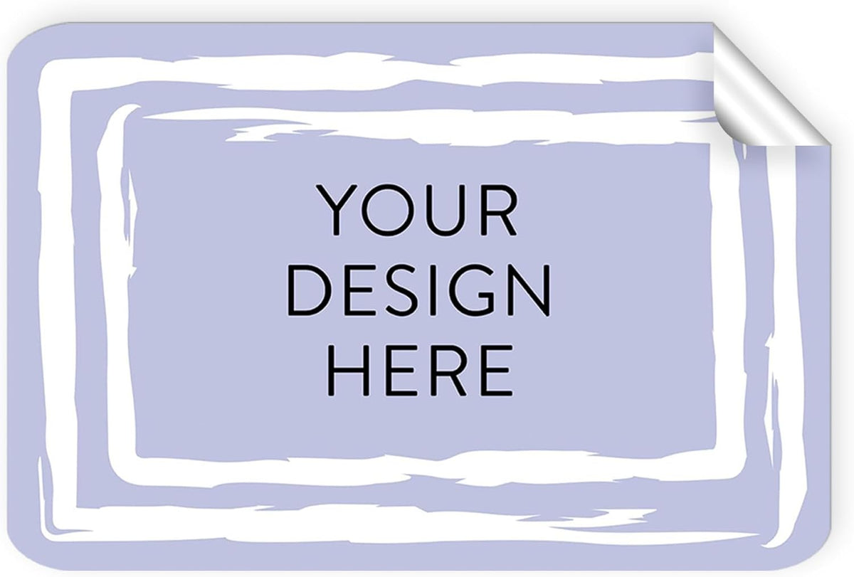 100 Custom Vinyl Stickers - Upload Your own Image, Text, Design, Logo - Personalized Logo Labels for Handmade, Packaging, Bottle, Jars, Candle, Brand Stickers (Lavender Swirls, 4x2)