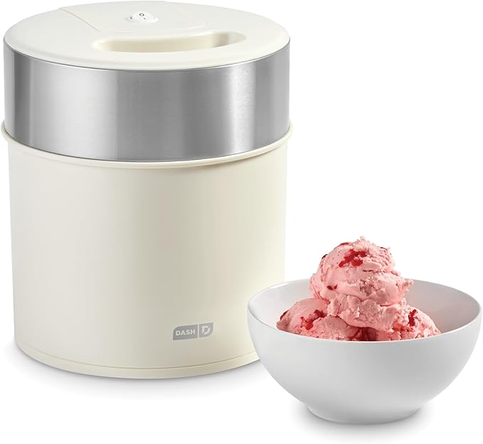 Dash Deluxe Gelato & Ice Cream Maker - HomeMade Dessert Maker with One-Touch Churning - Space-Saving Design & Easy to Clean - 2 Quarts, Cream
