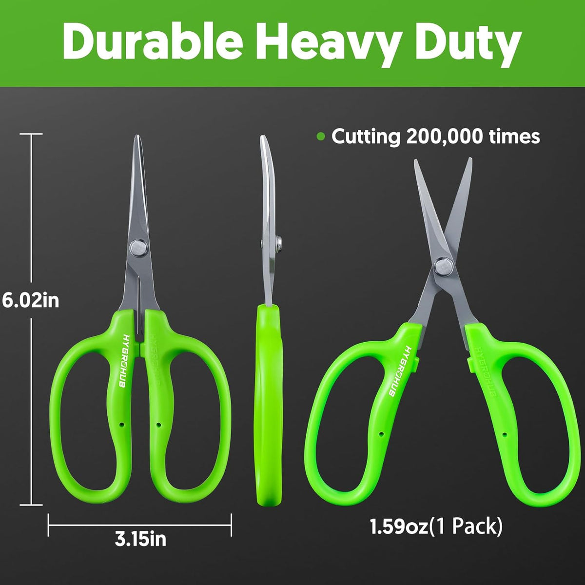 2PCS Garden Scissors, Curved Blade,6in Pruning Shears Snips Non-stick Coated Sharp Steel Blades - Gardening Tools Garden Shears for Plants Herb Flowers in Grow Tent and Hydroponics