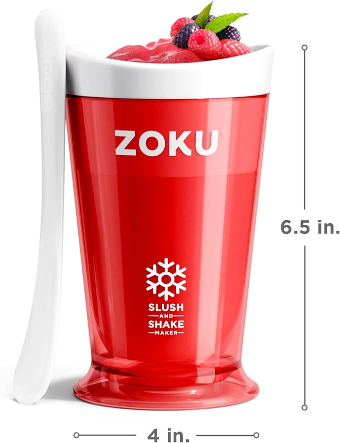 ZOKU Original Slush and Shake Maker, Slushy Cup for Quick Frozen Homemade Single-Serving Slushies, Fruit Smoothies, and Milkshakes in Minutes, BPA-free, Red