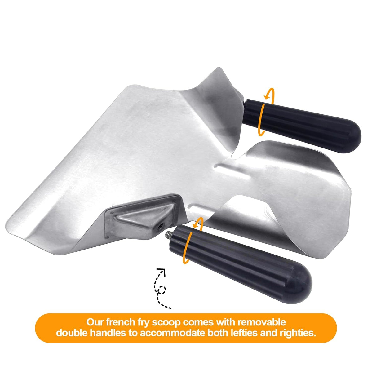 Double Handle Stainless Steel Popcorn & French Fry Scoop for Snacks, Desserts & Ice Cream