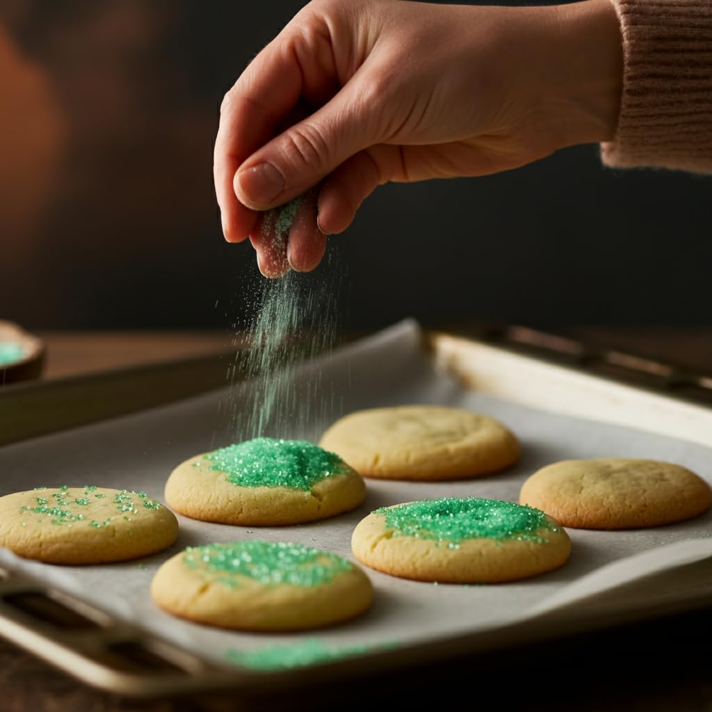 Bakerpan Green Sanding Sugar for Baking & Cookie Decorating - 5 Ounce Edible Green Sugar Sprinkles for Cookies, Cakes, Cocktails (Made In USA)
