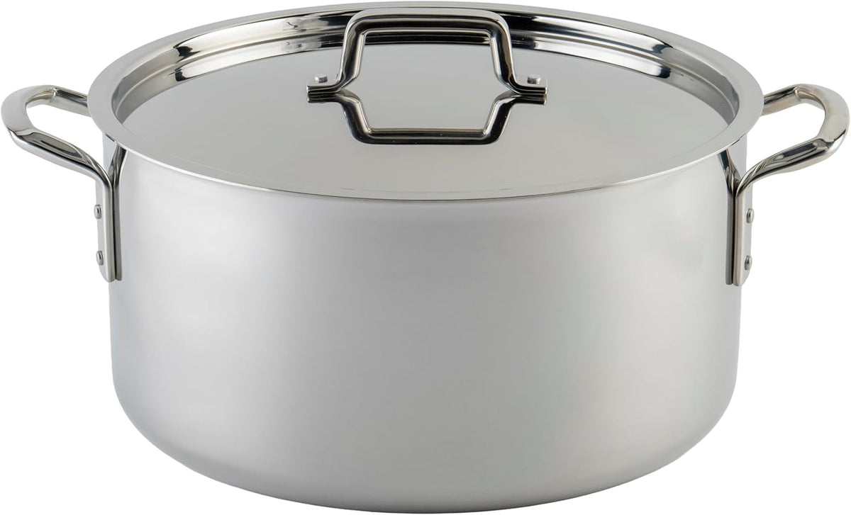 WINCO Tri-Ply Stock Pot, 20-quart, Silver