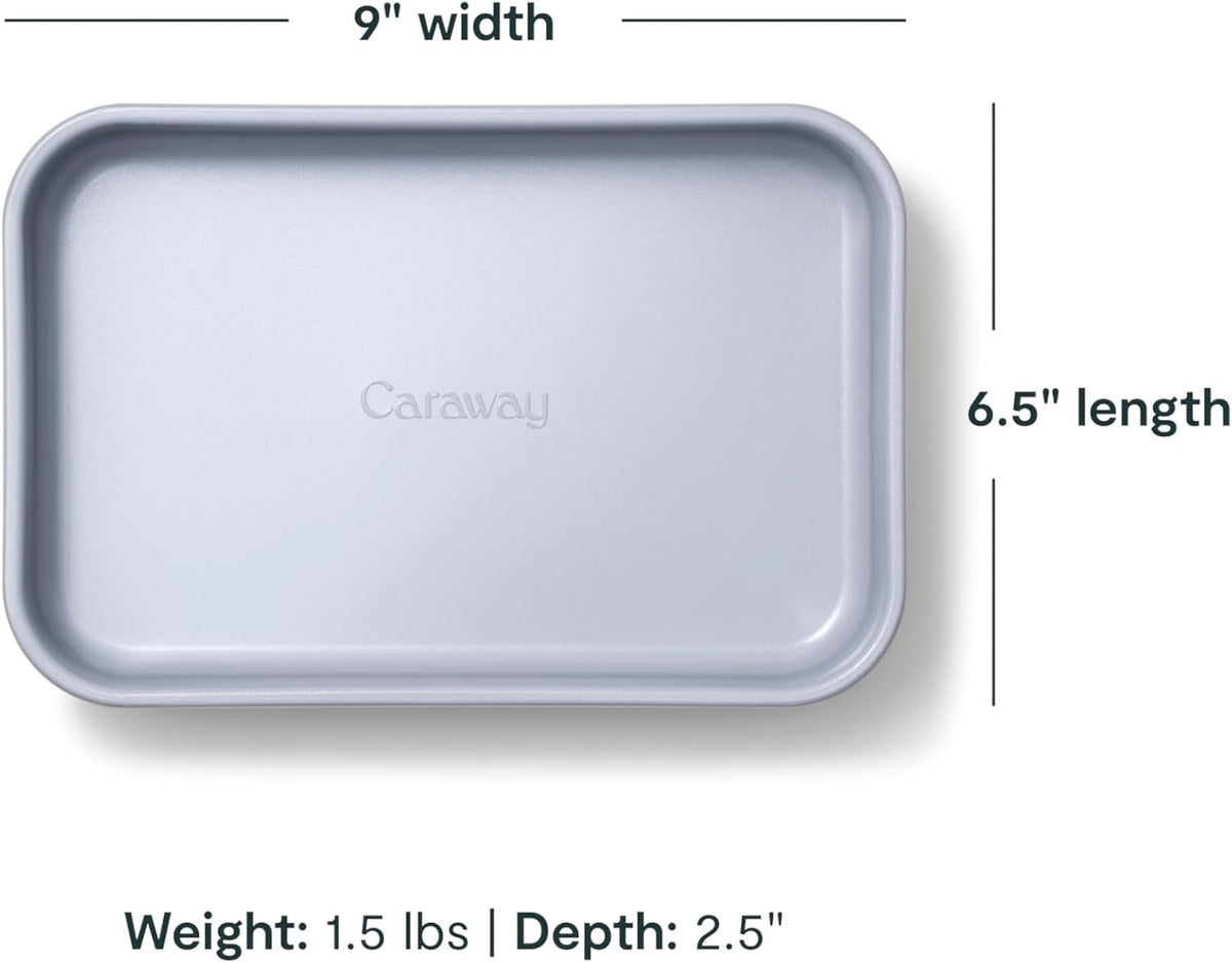 Caraway Nonstick 9” x 6.5” Small Rectangle Baking Pan – Non-Toxic, PTFE & PFOA Free – Aluminized Steel Core – Deep Ceramic Baking Pan for Casseroles, Lasagna & More - Navy
