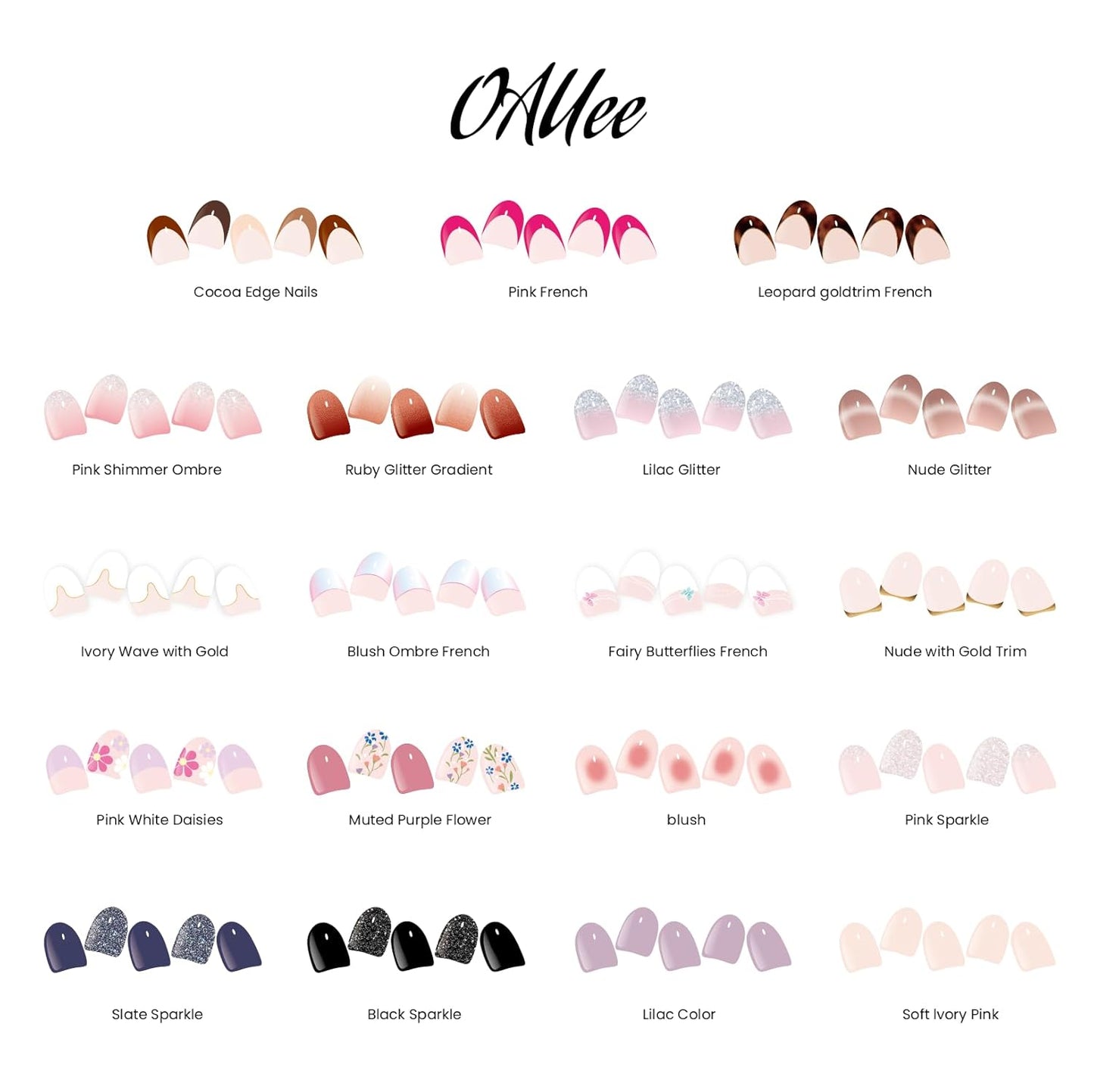 Semi Cured Gel Nail Strips | Built-In Gel Top Coat | UV Light Required | Salon Quality, Easy Application And Removal (Cocoa Edge Nails)