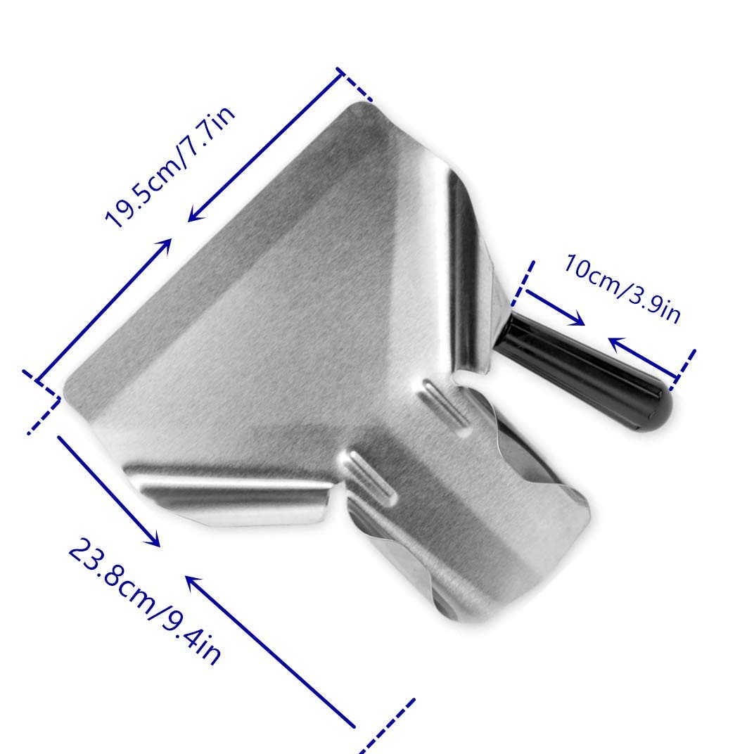 Stainless Steel Popcorn Scoop,Easy Fill Tool for Bags & Boxes, Great Utility Serving Scooper for Snacks, Desserts, Ice,French Fry Scoop