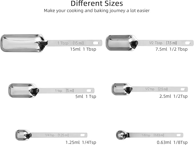 Measuring Cups and Spoons Set of 12, Stainless Steel Stackable Measuring Cups and Spoons Set With Leveler, Metal Measuring Spoons and Cups for Dry or Liquid Ingredients During Kitchen & Baking
