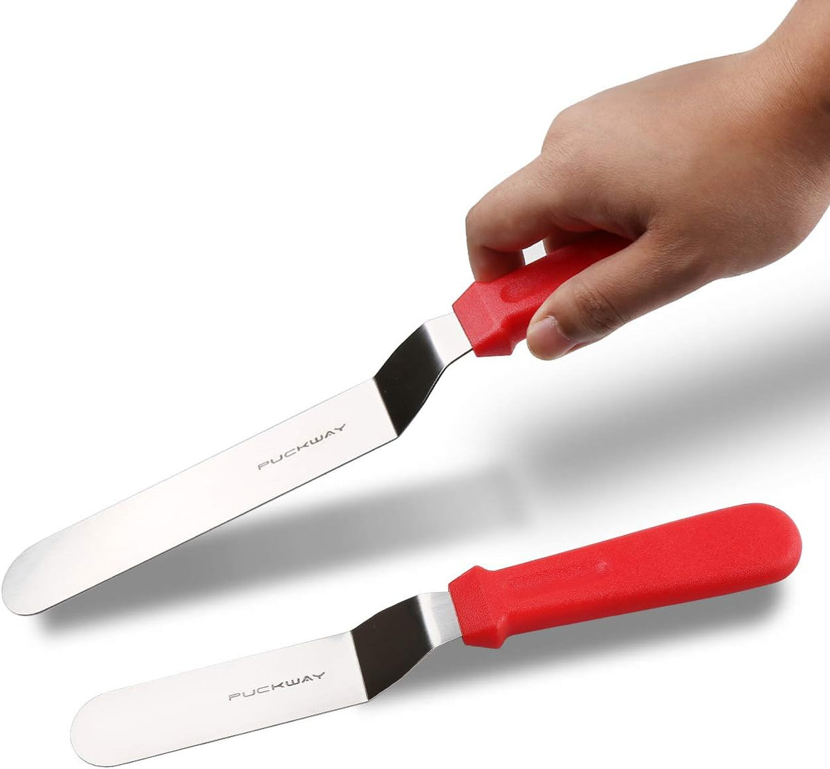Offset Spatula set of 3 Red 6 8 & 10 Inch Cake Frosting Angled Icing Spatula for Decorating
