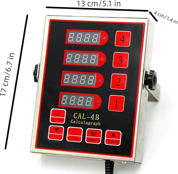Commercial 4 Channel Kitchen Timers Digital Restaurant Timer Professional Multi Loud Alarm Adjustable Cooking Reminder