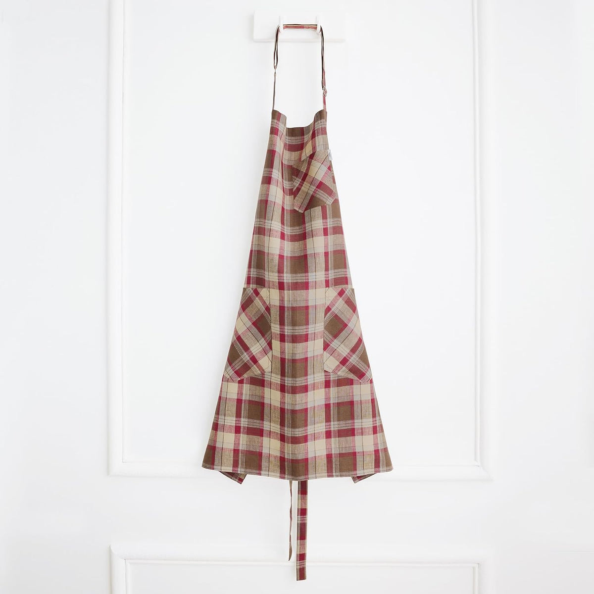 Solino Home Linen Bib Apron for Men & Women - Rustic Multicolor Kitchen Apron with Front Pockets - Handcrafted from European Flax