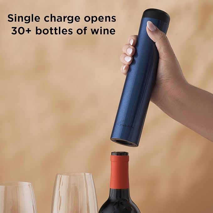 Rabbit Automatic Electric Wine Opener Corkscrew, Rechargeable