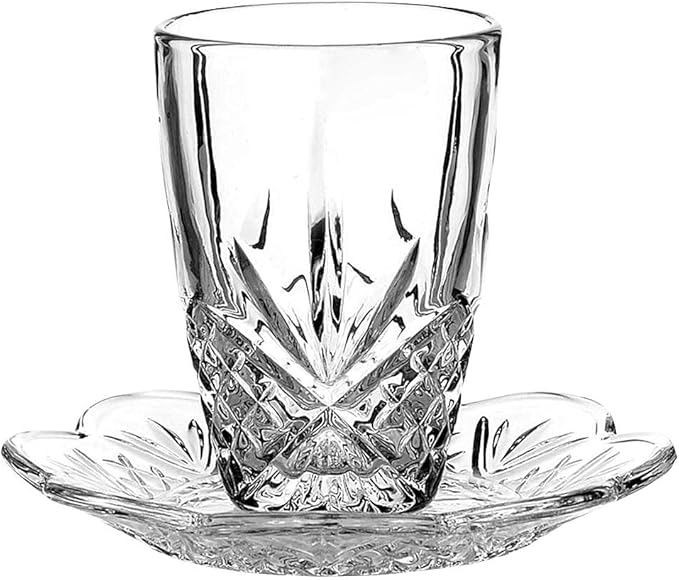 Godinger Kiddush Cup and Plate Set, Crystal Glass Kiddush Cup - Dublin Collection