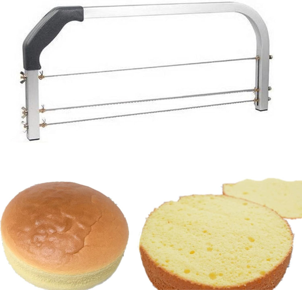 Cake Leveler,304 Stainless Steel 3 Blades Adjustable Layer Cake Cutter,DIY Cake Slicer Kitchen Baking Tools Accessories,Household Cake Tools Baking and Pastry Tools,for Cake Making(Silver)