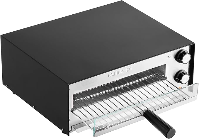 VEVOR Electric Pizza Oven, 12-inch Countertops Pizza Ovens, 572°F Max Temp, 1450W Indoor Pizzas Maker w/Timing & Temp Control, Pizza Cooker w/Dual Heat Tube, Crumb Tray, for Diner and Home Kitchen