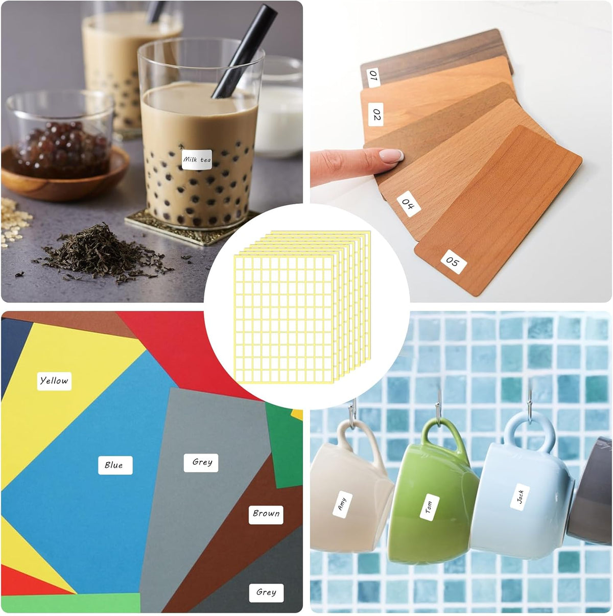 Sliverdew White Labels Stickers, 3300 Pack Small 0.5" x 0.75", Removable Blank Labels for School, Office, Kitchen, 110 Labels per Sheet, Paper, Rectangular, 3300pcs