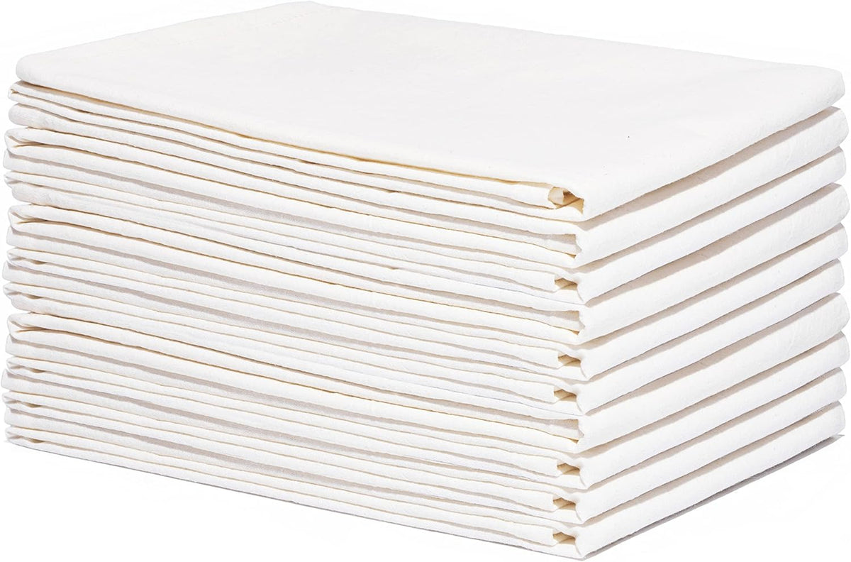 Wholesale Flour Sack Kitchen Towels – 50 Pack, Unbleached, All-Natural 100% Cotton Bulk Flour Sack Towels – Toxic-Free and Dye-Free - Extra Large Size 27”x27” (Natural – 50 Pack)