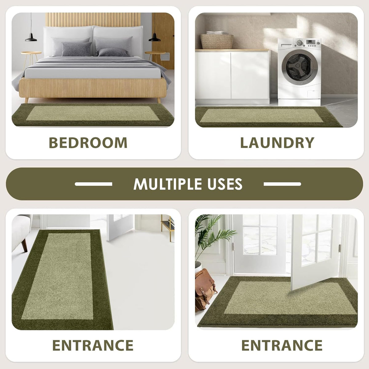 Machine Washable Throw Rug 24" x 36", Non Slip Kitchen Mat for Floor, Absorbent Entryway Rug for Kitchen, Bathroom, Door