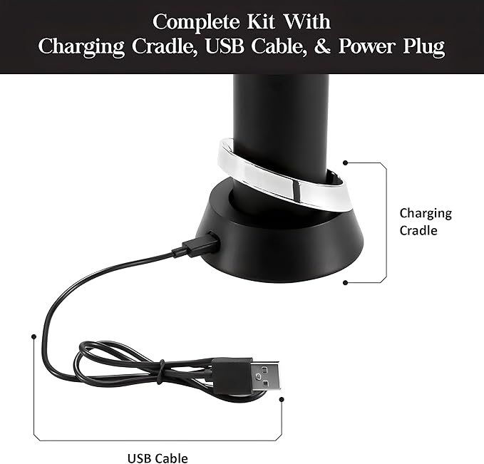 VINOWAKE Openero Electric Wine Opener By LINKSTYLE — Rechargeable Battery with Charging Base, Precision Steel Foil Cutter, Luxurious Matte Finish