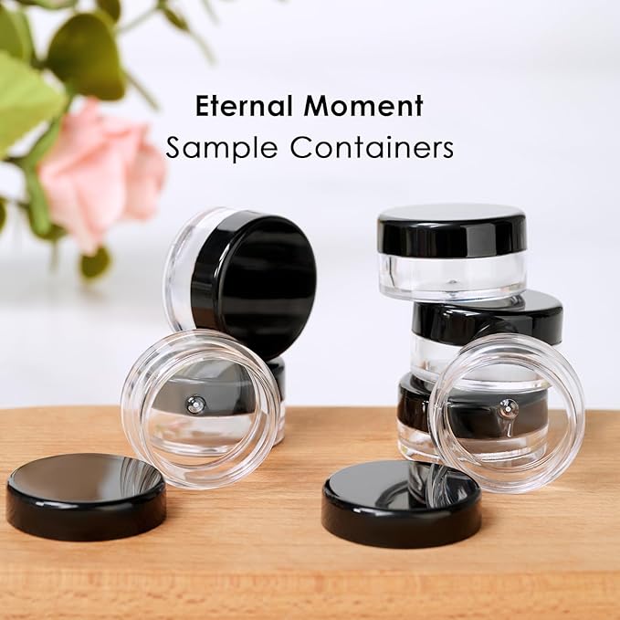 50 Pack 5 Gram 0.17OZ Clear Plastic Containers with Lids, Small Round Cosmetic Jars Makeup Travel Containers Jar for Cream, Bead, Eye Shadow, Samples, Jewelry, Lotions, Powders, Glitters Lip Gloss