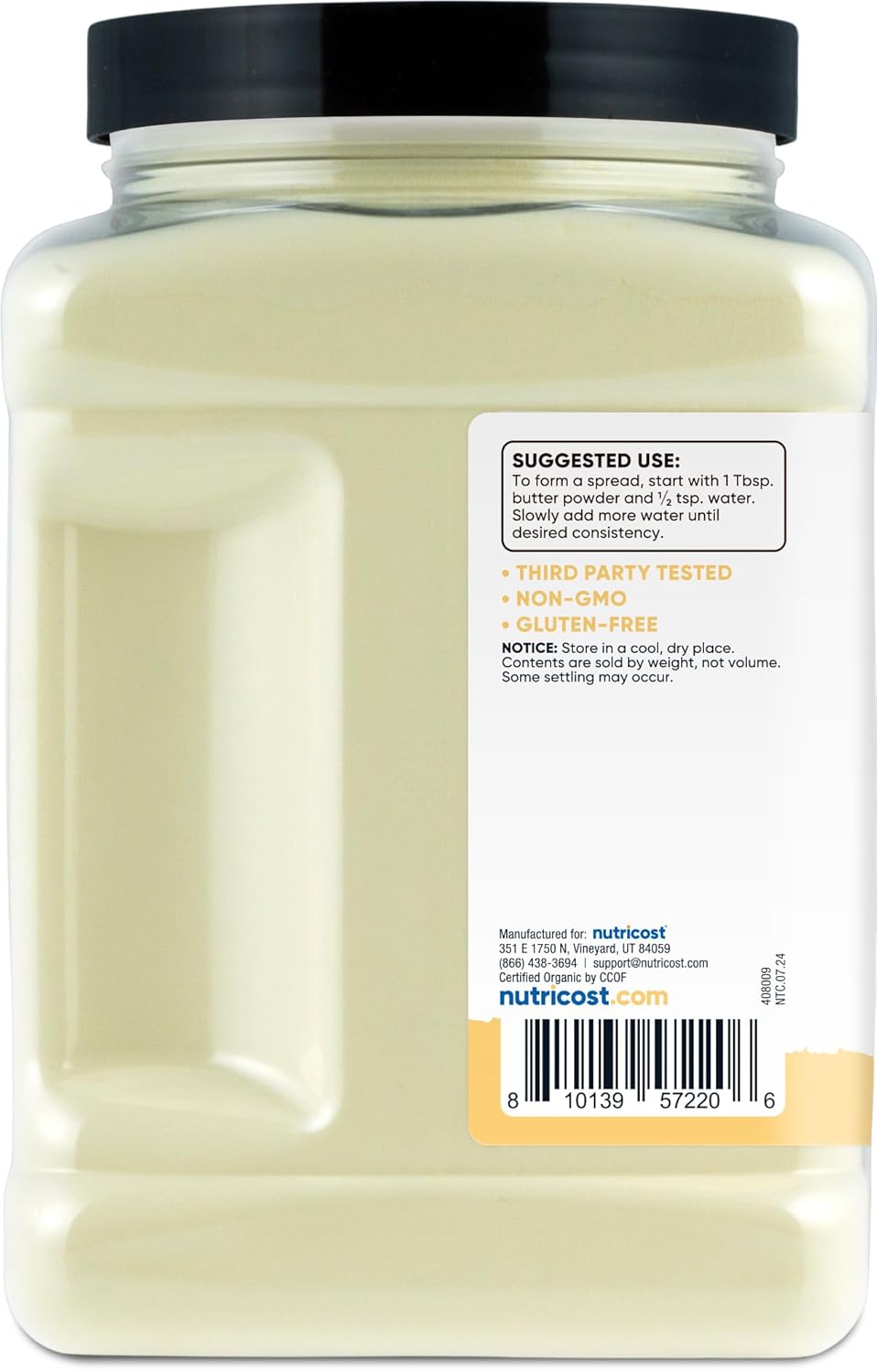 Nutricost Organic Grass-Fed Butter Powder (1.5 LB) - GMO-Free, Gluten-Free