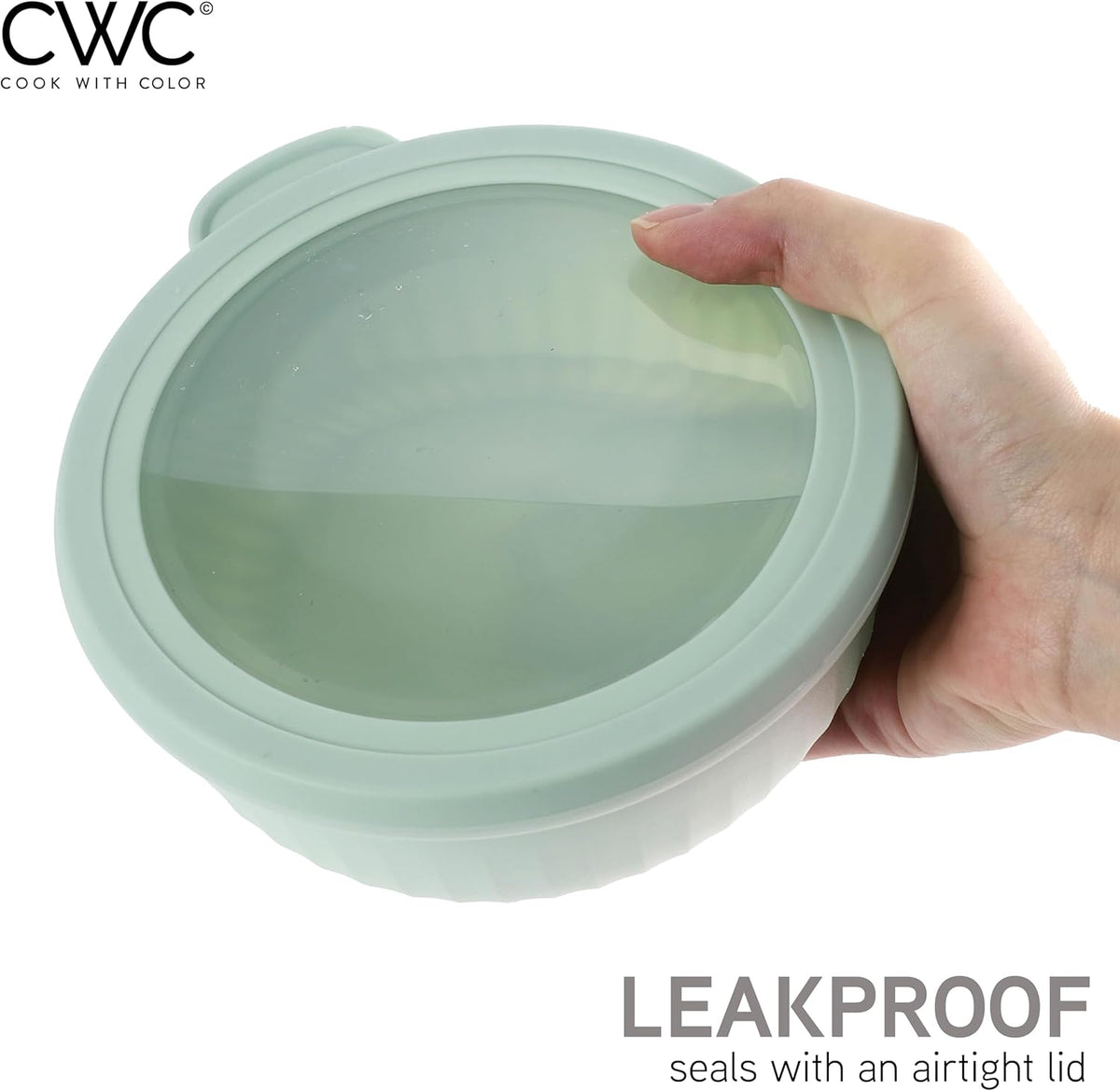 COOK WITH COLOR Prep Bowls with Lids- Wide and Deep Nesting Plastic Small Mixing Bowl Set with Lids, 8 Piece Set - Wide Bowls, Sage