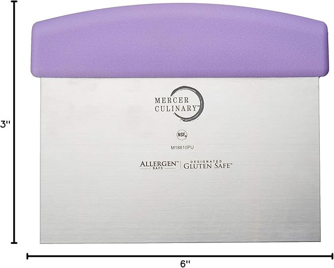 Mercer Culinary Millennia Bench Scraper, 6-Inch x 3-Inch Blade, with Purple Handle,
