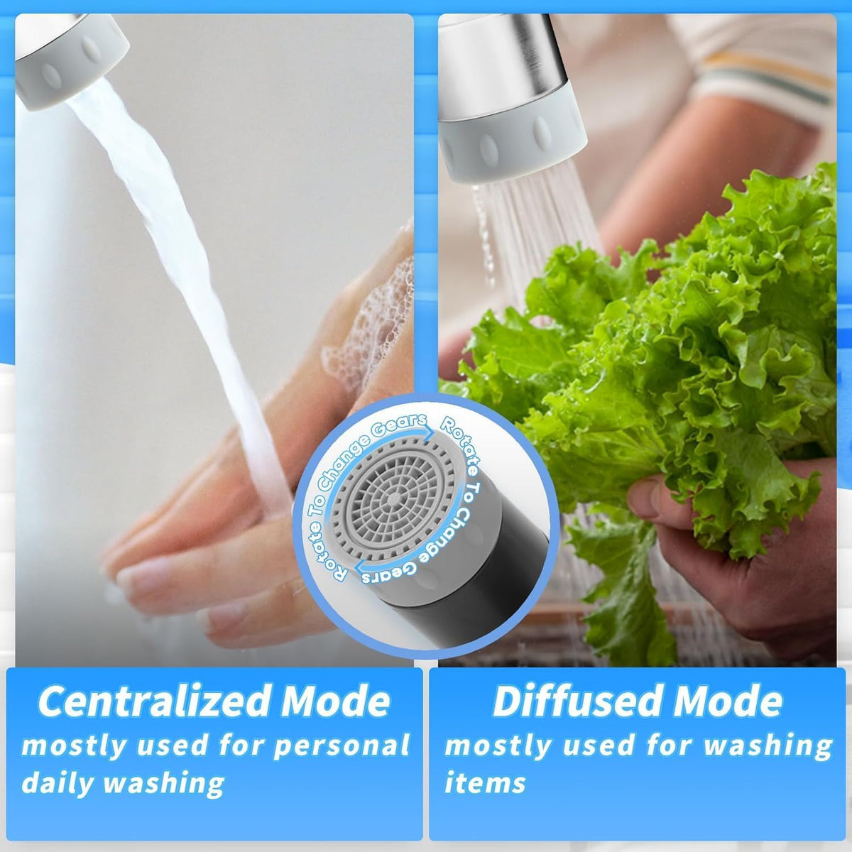 1080° 2 Mode Faucet Extender, Heavy Duty Rotating Sink Extension, Universal Swivel Multifunctional Robotic Arm, Rotating Splash Filter Extension Faucet Aerator for Kitchen Bathroom-1 Pcs