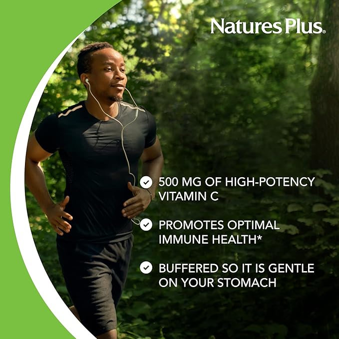NaturesPlus Orange Juice Chewable Vitamin C - 500 mg, 180 Tablets - High Potency Immune Support Supplement, Antioxidant - Gentle On Stomach -Vegetarian, Gluten-Free - 180 Servings