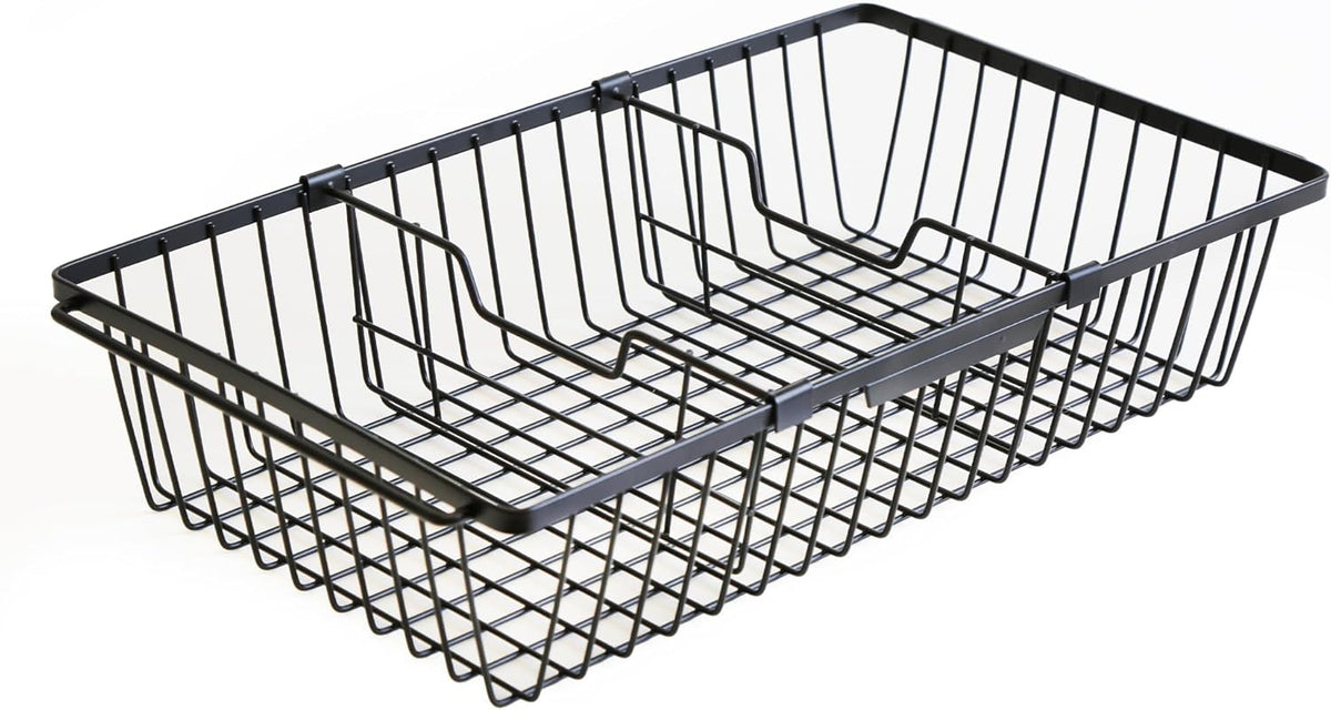 【2 PACK】Wire Baskets for Organizing,14-Inch Metal Basket Movable Partition,Wire Baskets for Pantry&Kitchen, bathroom, cabinets, tabletop, etc