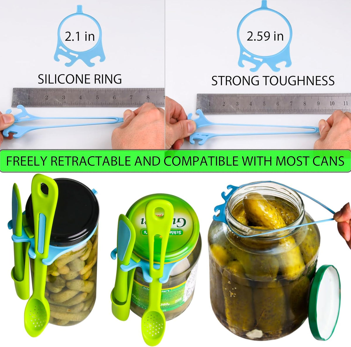 2 Pack Olive Spoon & Pickle Fork Grabber Tool, Picker for Jar, Kitchen Gadget