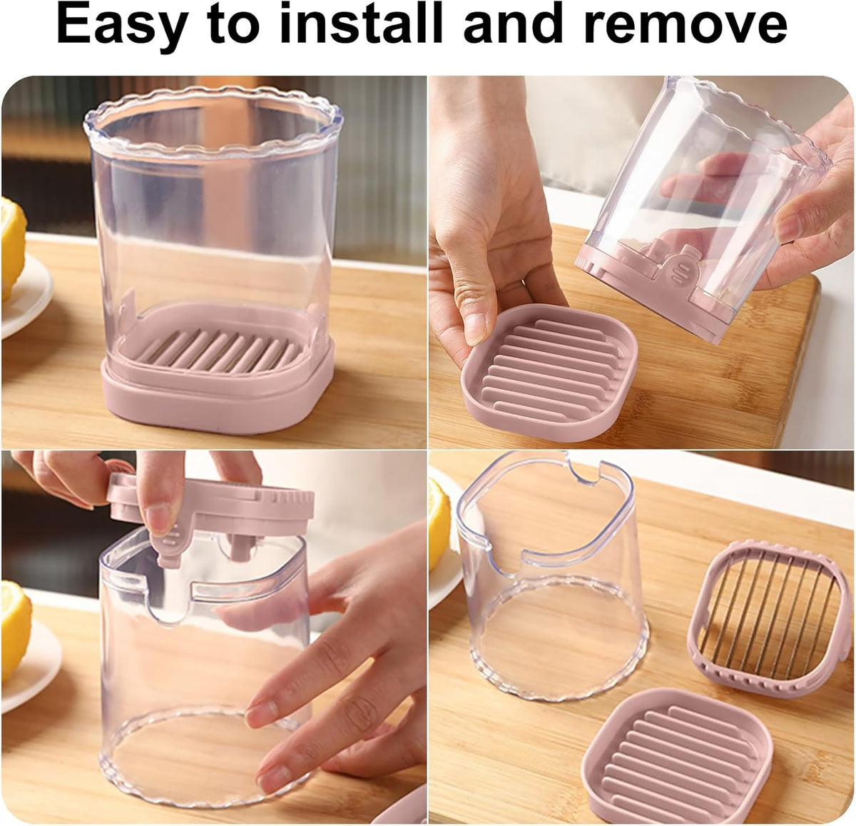 Fruit Slicer Cup: Strawberry Slicer, Strawberries Cutter Cup, Speed Cutter for Banana Grape Egg Kitchen Portable Slicing Tool(Pink)