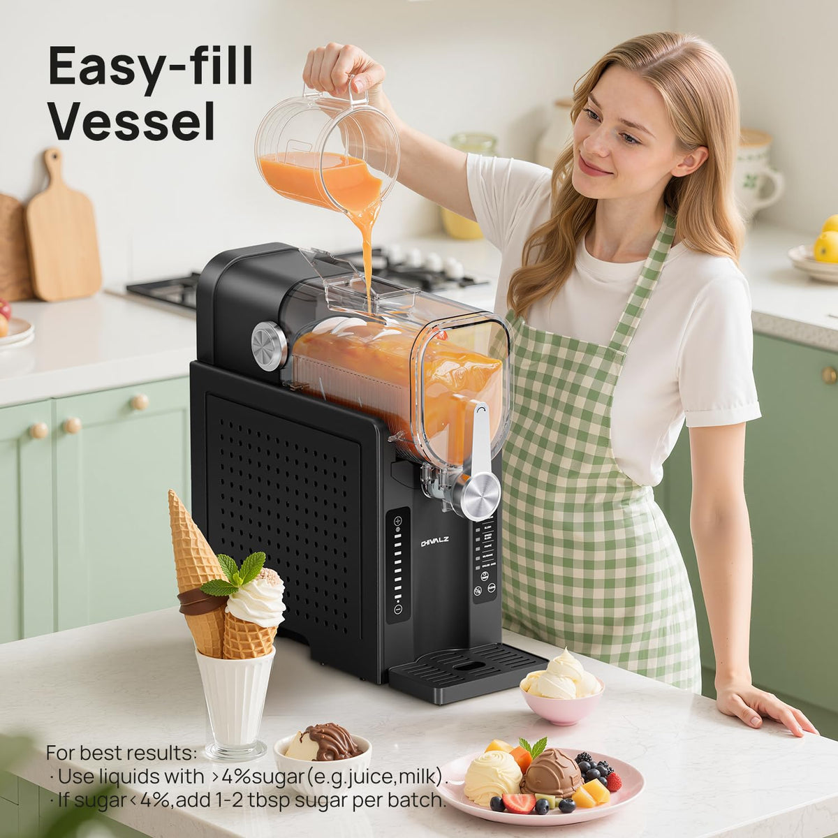 Slushie Machine No Ice Needed, Slushy Machine for Home, CHIVALZ Frozen Drink Maker with 6 Preset Programs for Margaritas, Frappés, Milk Shake and More, LED Display, Auto Clean, Black, 1 Pack+6 Modes
