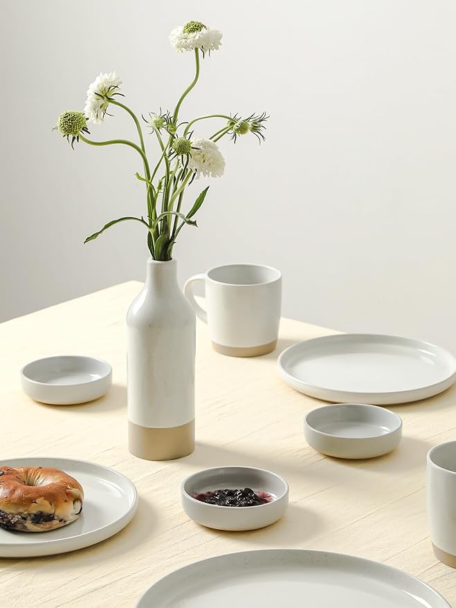 famiware Milkyway Ceramic Soy Sauce Dish, Dipping Bowls Set of 6, Dipping Sauce Bowls/Dishes, 4oz Small Serving Bowls for Side Dishes, Condiment, Sushi, Appetizer, Dessert, Light Gray