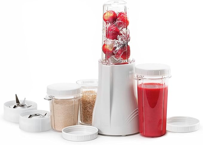 Tribest PB-250 Kitchen Grinder & Personal Blender for Shakes and Smoothies with BPA-Free Portable Blender Cups, White