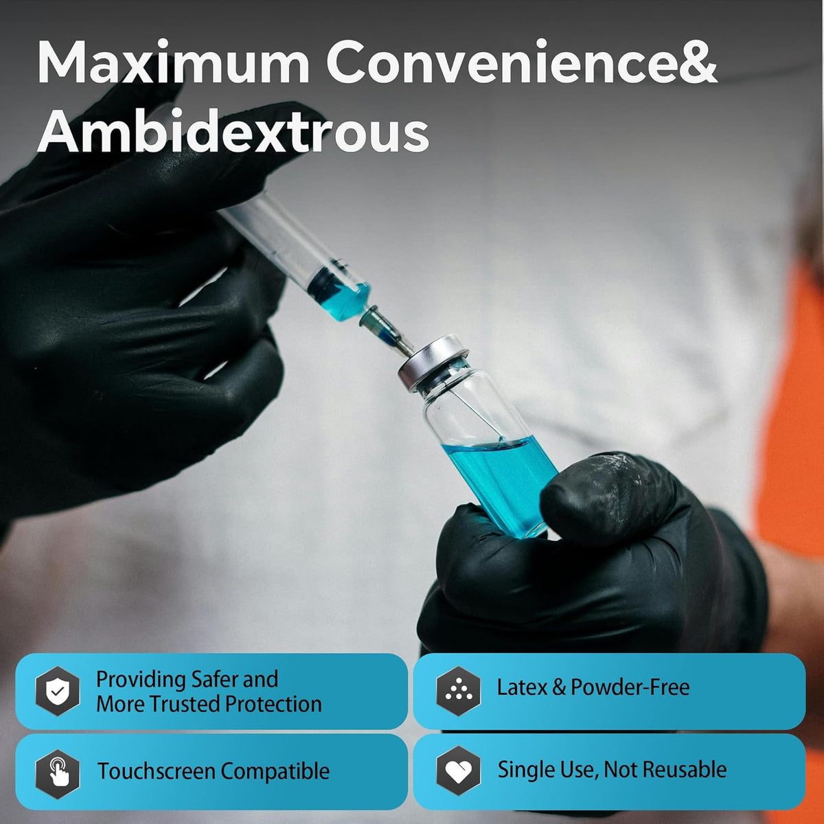 HEAVY DUTY 6 Mil Nitrile Black Gloves Disposable Latex Free Rubber Cleaning Mechanic Food Prep Tattoo Gloves 1000PCs