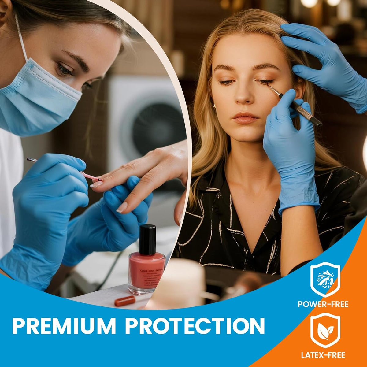 6 mil Disposable Nitrile Gloves, Heavy Duty Disposable Glove, Cooking Gloves, Latex Free, Powder Free (Blue of 100, X Large)