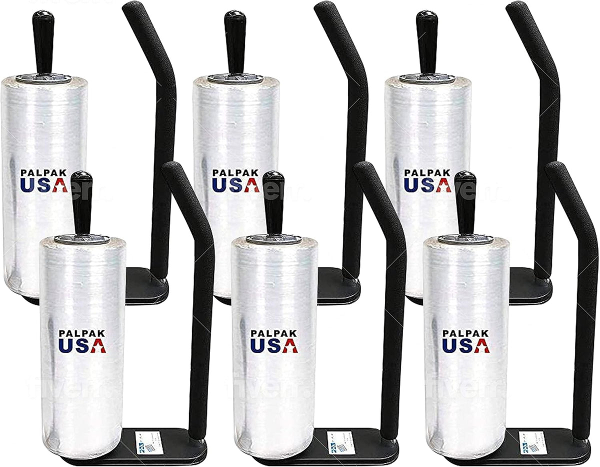 New! PalPak300 BACKSAVER - Best Selling Stretch Film Dispenser with Extended Handle, Industrial Strength for Packing Wrap, Holds 14"-20" Rolls with Adjustment Furniture, Boxes & Pallets (6 Pack)
