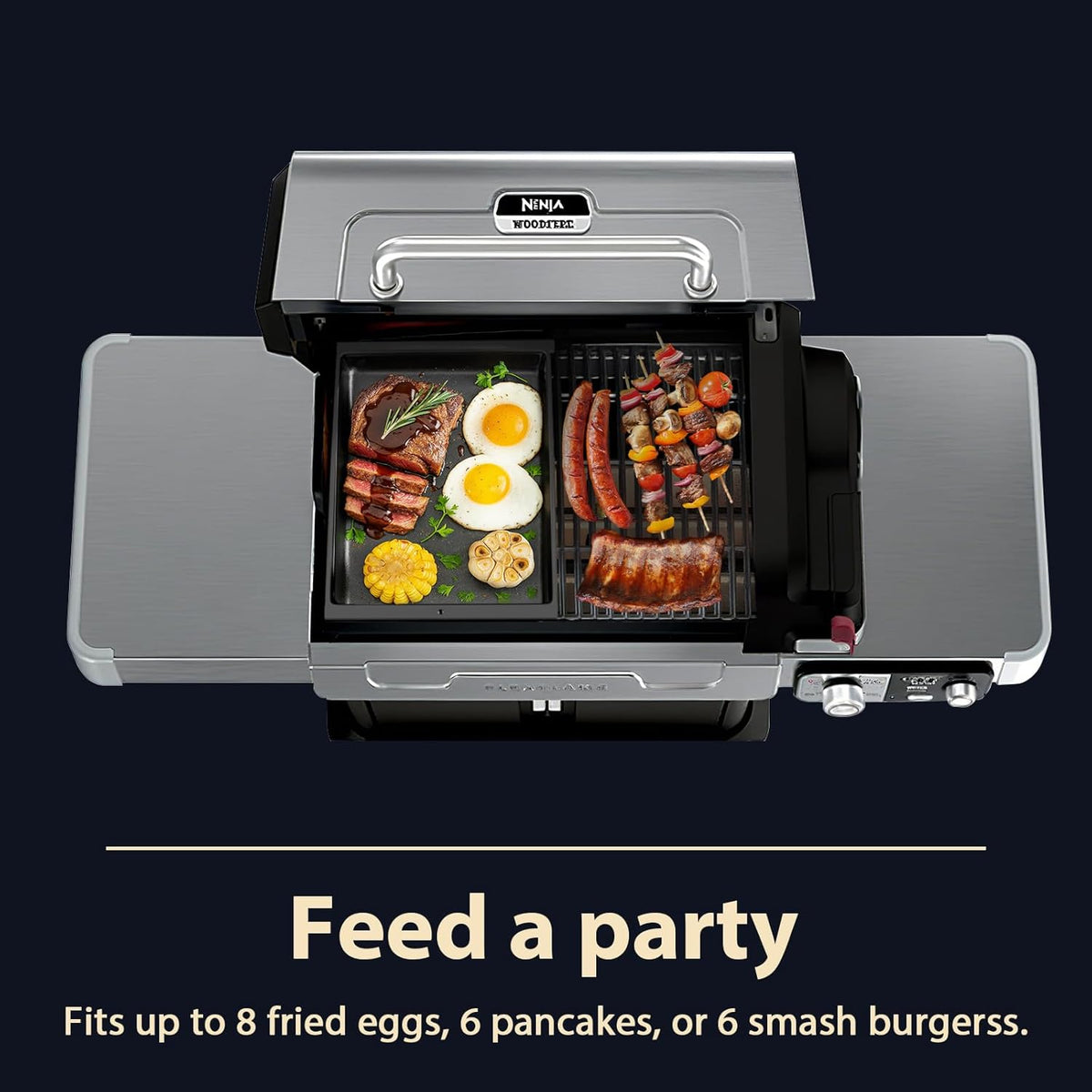 Utheer Nano-Ceramic Half Griddle for Ninja FlexFlame PG300,Professional-Grade Nonstick Half-Size Griddle Plate with Grease Drain,Rust-Resistant,BBQ Breakfast & Camping,Fit Ninja FlexFlame XSKHLFGRIDLE