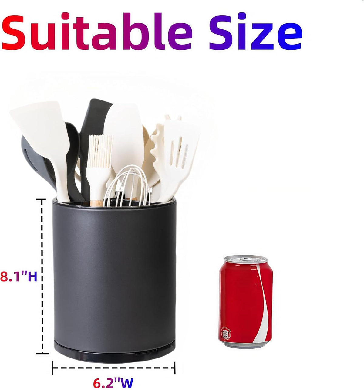 Utensil Holder,4-in-1 Large Kitchen Utensil Holder For Counter,Rotating Silverware Organizer Cooking Flatware Spoon Spatula Tool Cutlery Container Stainless Steel Caddy