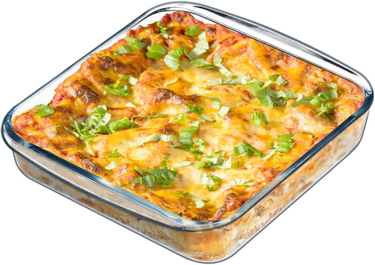 NUTRIUPS 1.7QT Glass Baking Pan, Square Baking Dish for Oven