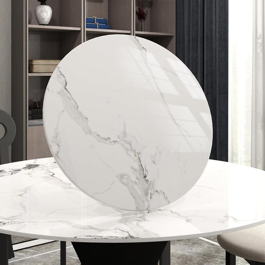 19.69" Lazy Susan for Table Top Sintered Stone Rotating Serving Tray for Dining Table, Kitchen Lazy Susan Organizer Spinning Rotating Food Server Party Centerpieces