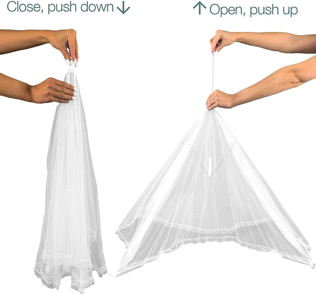 Simply Genius Pop-Up Mesh Food Covers for Outdoors - 6 Pack Extra Large 39" x 24", White, Collapsible & Reusable - Buffet Food Covers & Bug-Net Tent for Picnic, Party & Camping