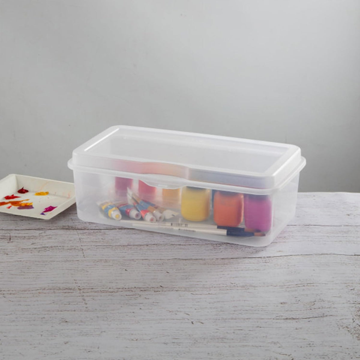 Sterilite 18-Pack FlipTop Stackable Rectangular Storage Bin with Hinging Lid, Clear