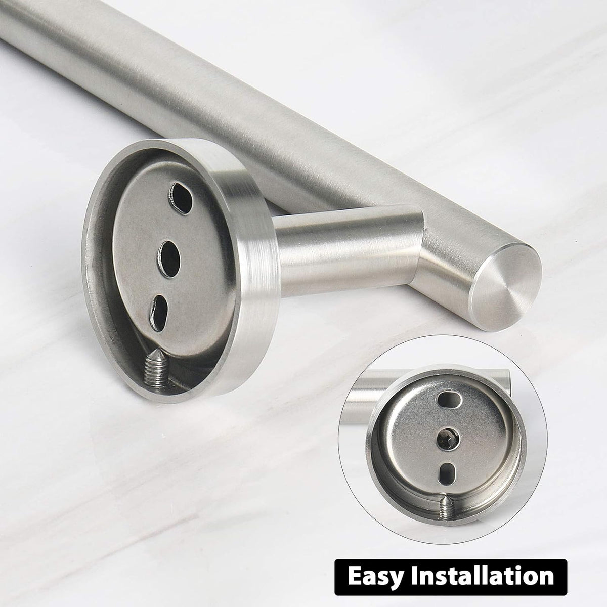 NearMoon Bath Towel Bar, Bath Accessories Thicken Stainless Steel Shower Towel Rack for Bathroom, Towel Holder Wall Mounted (1 Pack, Brushed Nickel, 33 Inch)