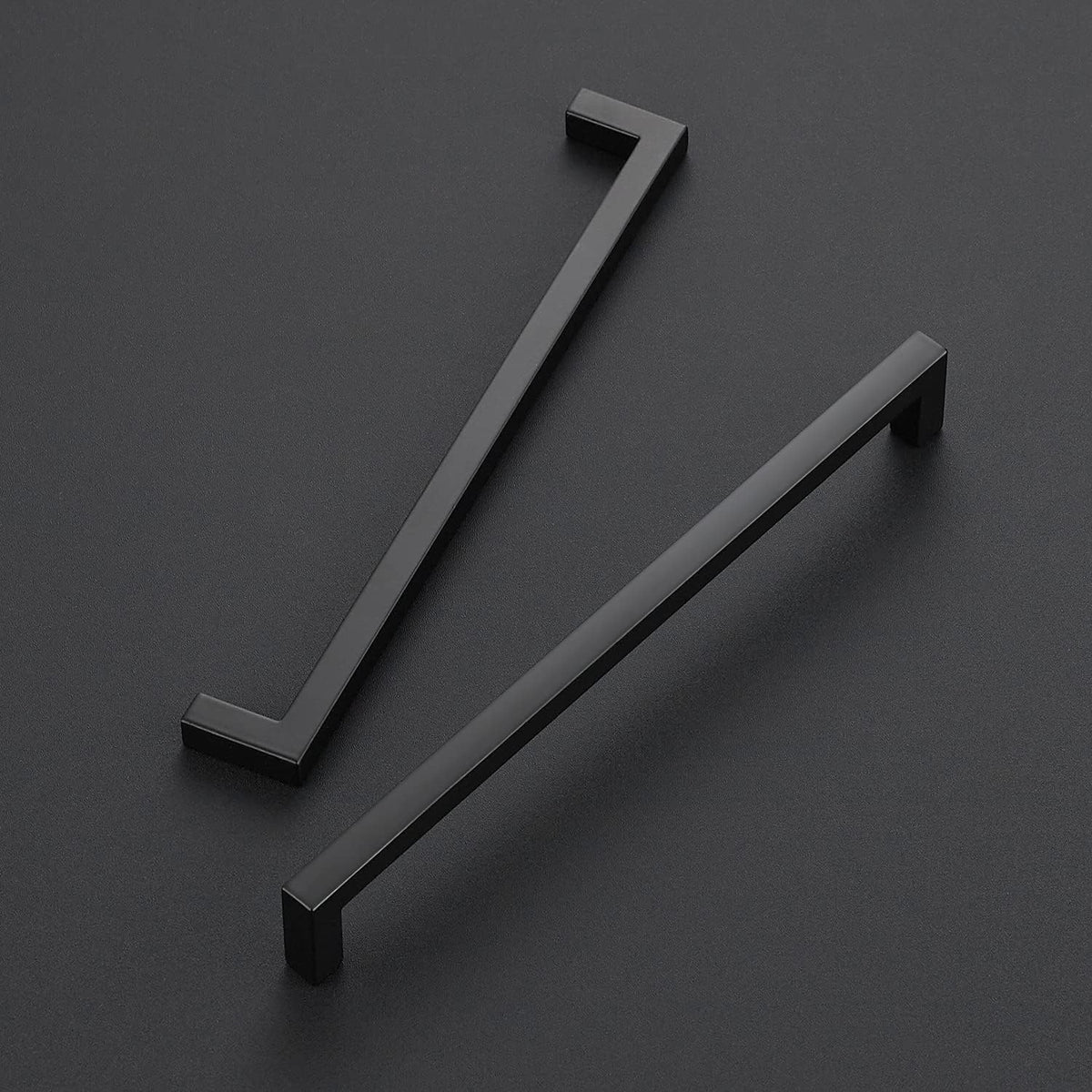 Ravinte 10 Pack Solid 7-1/2 Inch Center to Center Slim Square Bar Drawer Handles - Kitchen Cabinet Hardware Pulls - Matte Black