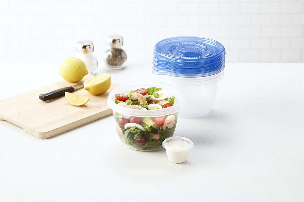 GladWare To Go Lunch Food Storage Containers | Easy to Use Glad Food Storage Containers, Round Food Containers, Medium Containers Hold up to 32 Ounces of Food, 4 Count Set (Pack of 6)
