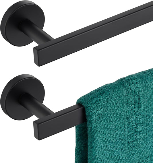 16 Inch Bathroom Towel Bar Bath Towel Rack Kitchen Towel Holder Towel Hanger Wall Mounted SUS304 Stainless Steel 2 Pack Matte Black AN4001MB-L16-P2