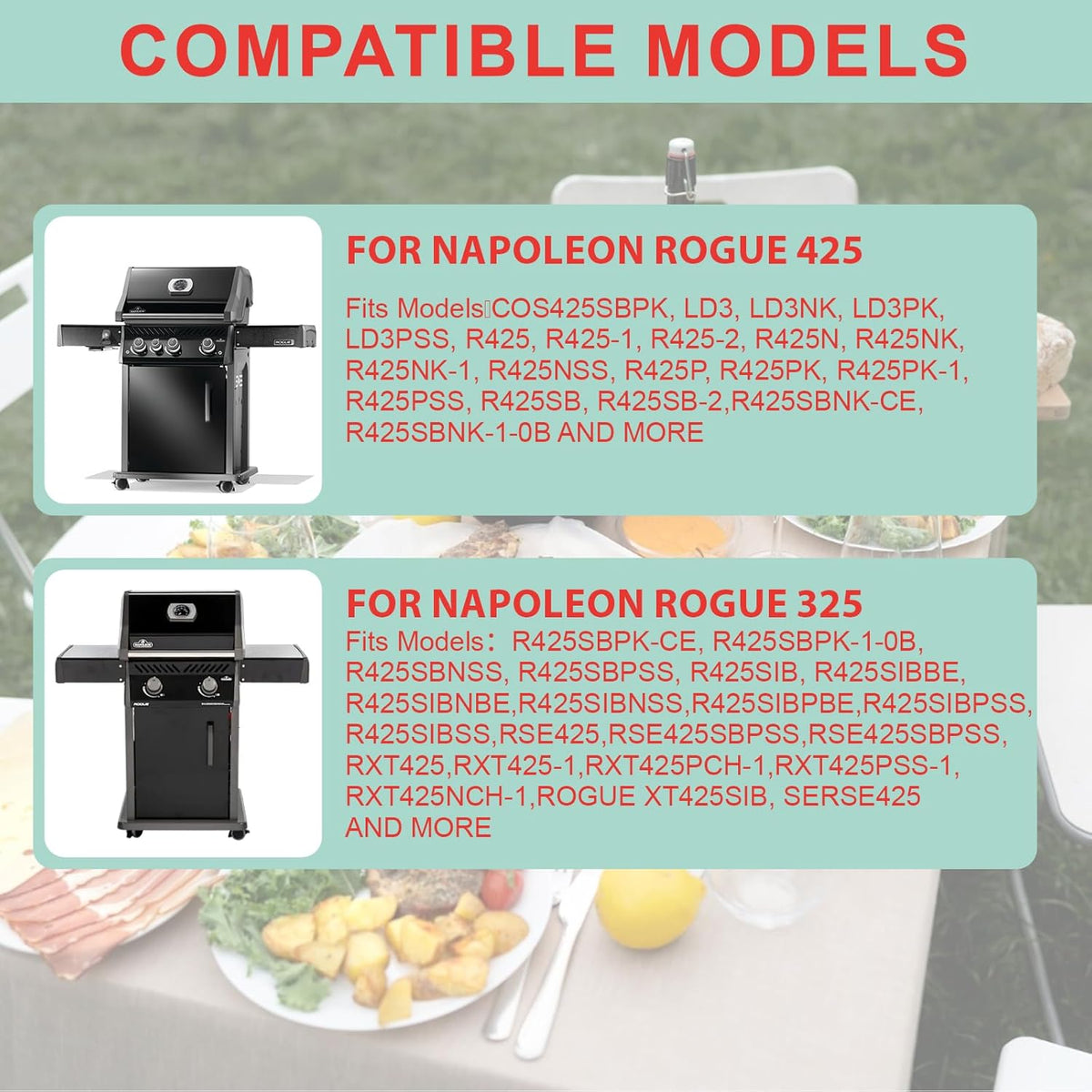 Full Size Griddle Insert for Napoleon Prestige PRO 425 Series Grill R425,R425-1, R425-2,425SB,COS425SBPK,R425NSS,R425SIB,Carbon Steel Griddle Plate Replace Part for Napoleon #S83013, 22.8''L X 17.7''W