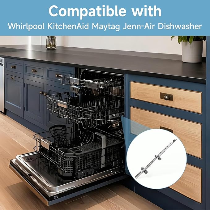 Dishwasher Upper Dishrack Slide Track(Left & Right) Compatible with Whirlpool KitchenAid Maytag Jenn-Air Dishwasher Replace#:W11259786 W11259785 AP6783993 KDTE204EPA2 PS12584377