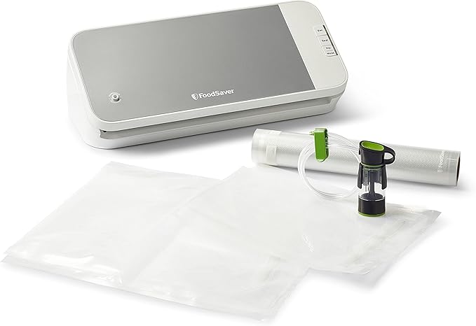 FoodSaver VS2150 Vacuum Sealing System, Food Vacuum Sealer, White/Silver
